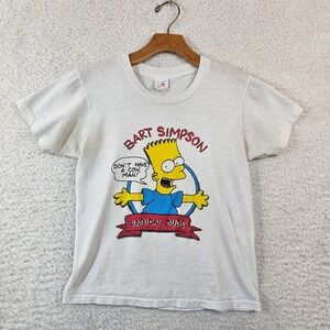VTG Sherry Bart Simpson Shirt Kids 14-16 Dont Have A Cow Man Radical Dude 90s